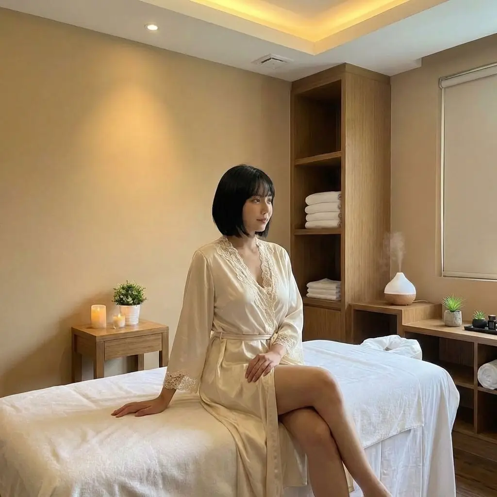 a sophisticated and elegant korean woman with a be 1769650418640